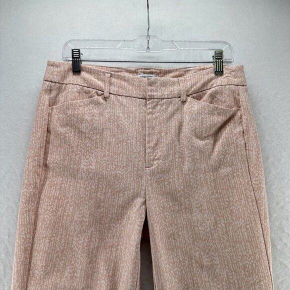 Nine West Pants Womens 10 Slim Ankle Printed Trouser Stretch Cotton Blend Orange - Picture 3 of 11